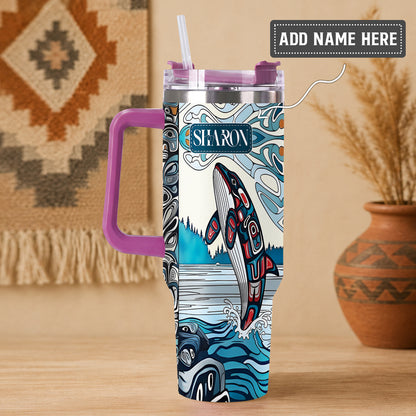 Crimson Orca Passage Personalized Tumbler