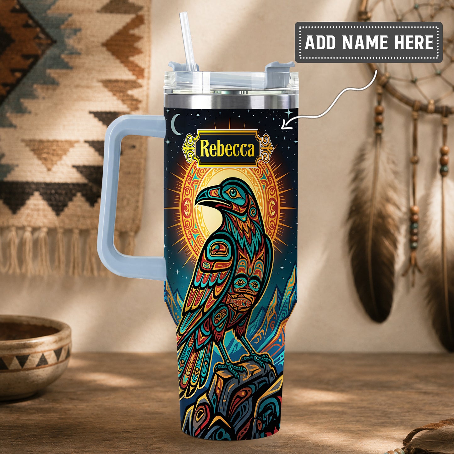 Celestial Raven Legacy Personalized Tumbler
