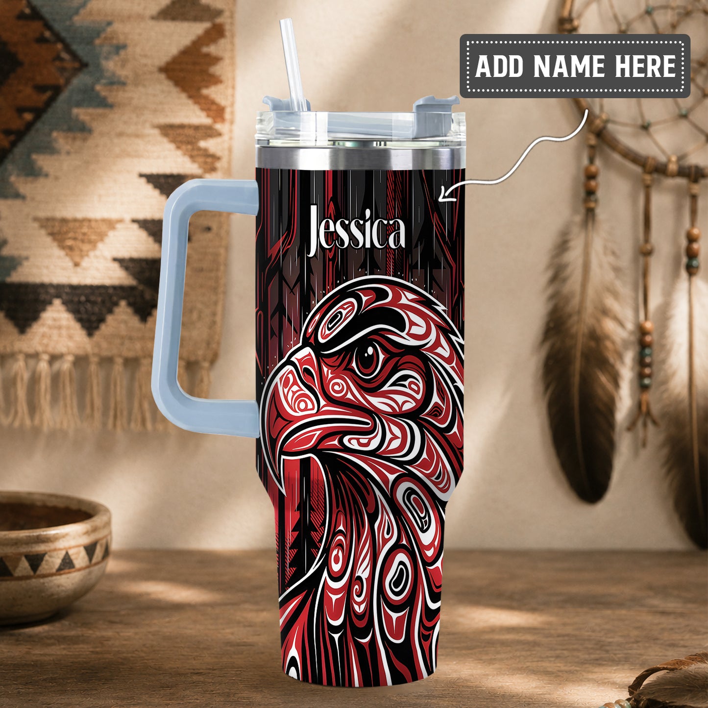 Red Eagle Guardian Personalized Tumbler