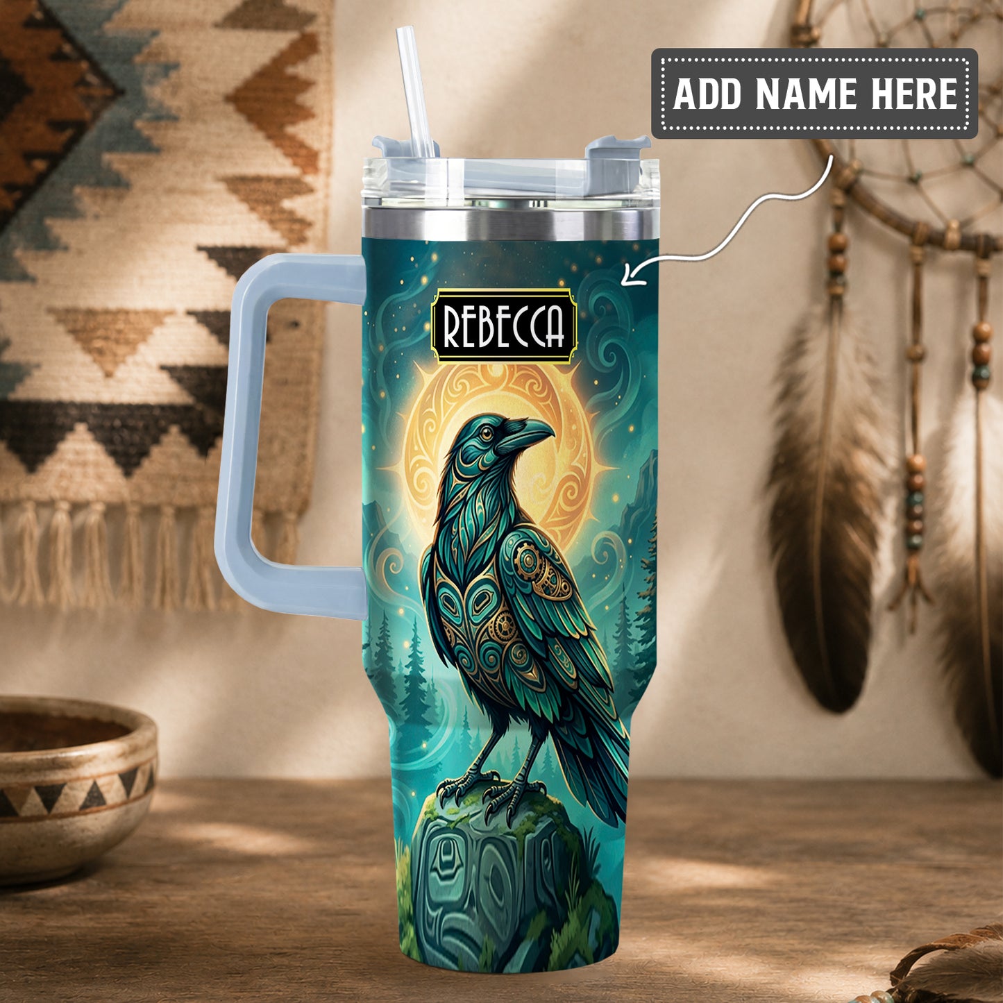 Raven’s Echo of Eternity Personalized Tumbler