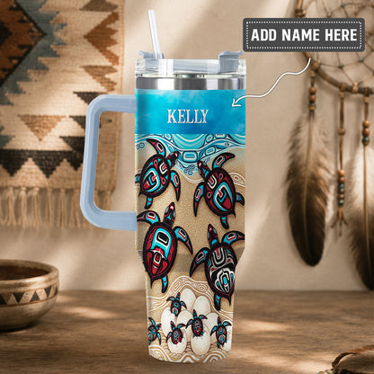 Sea Turtle Sacred Journey Personalized Tumbler