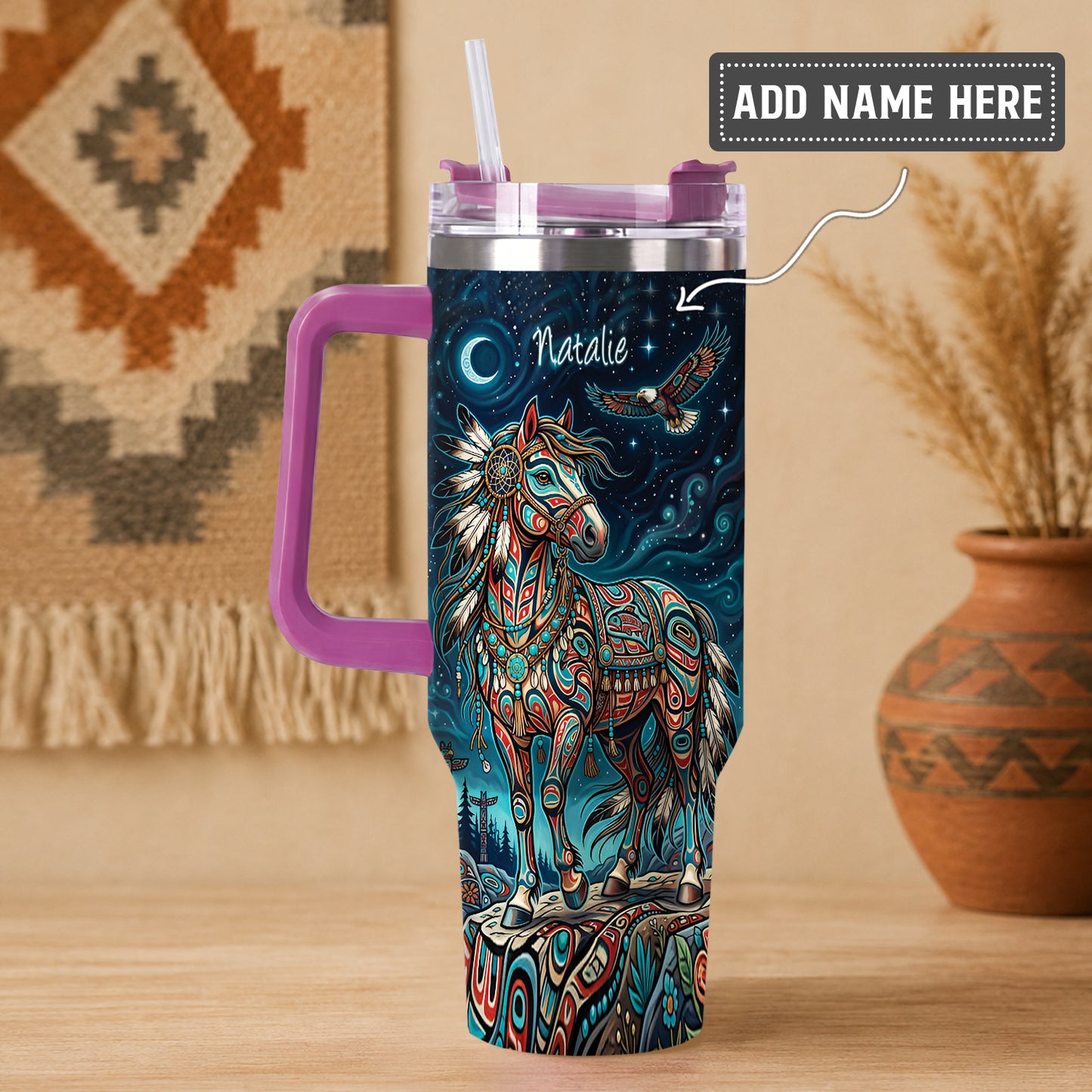Moonlit Horse Legacy Personalized Tumbler