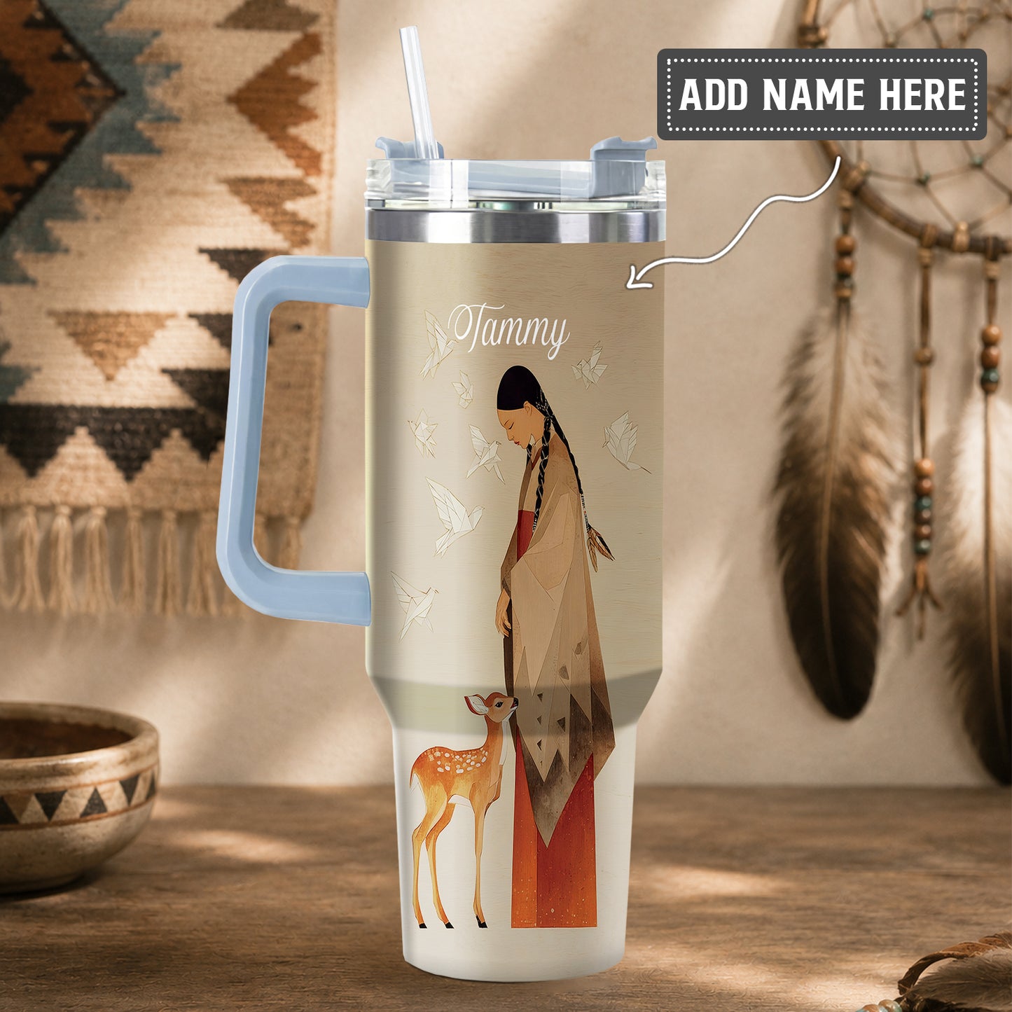 Sacred Woman Deer Spirit Personalized Tumbler
