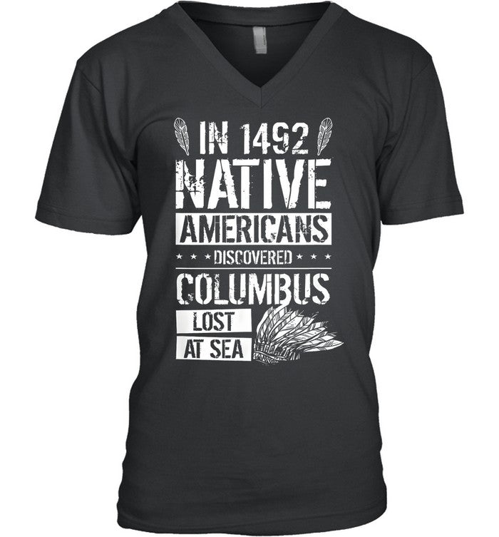 IN 1492 NATIVE AMERICANS DISCOVERED COLUMBUS LOST AT SEA