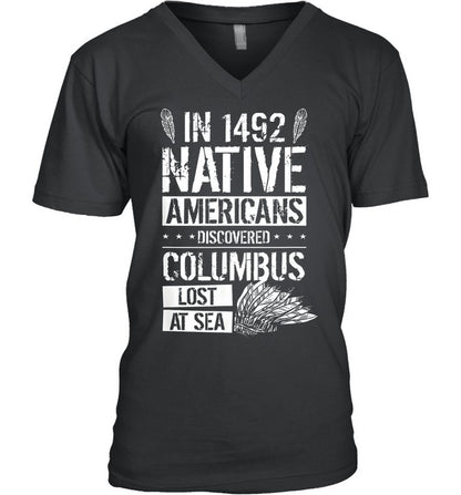 IN 1492 NATIVE AMERICANS DISCOVERED COLUMBUS LOST AT SEA