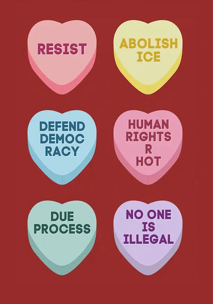 Abolish ICE Candy Hearts Yard Flag