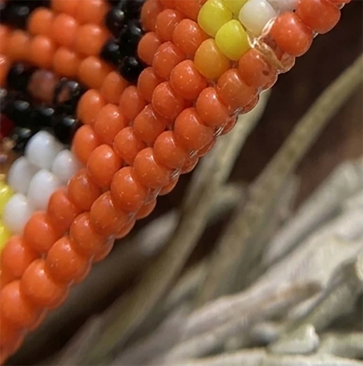 SALE 50% OFF -Orange Hope - Beaded Fringe Earrings, Handmade Orange Seed Bead