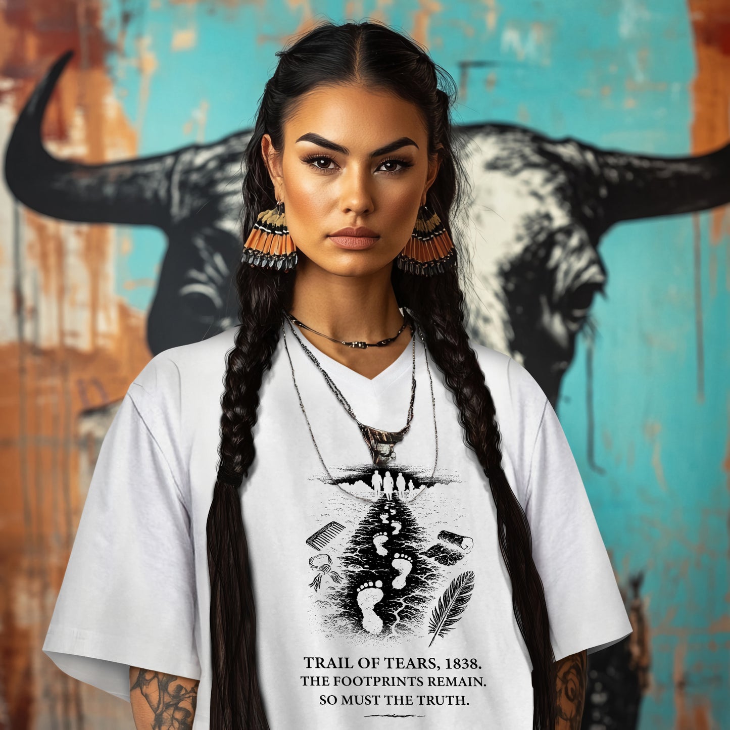 TRAIL OF TEARS, 1838. THE FOOTPRINTS REMAIN. SO MUST THE TRUTH.