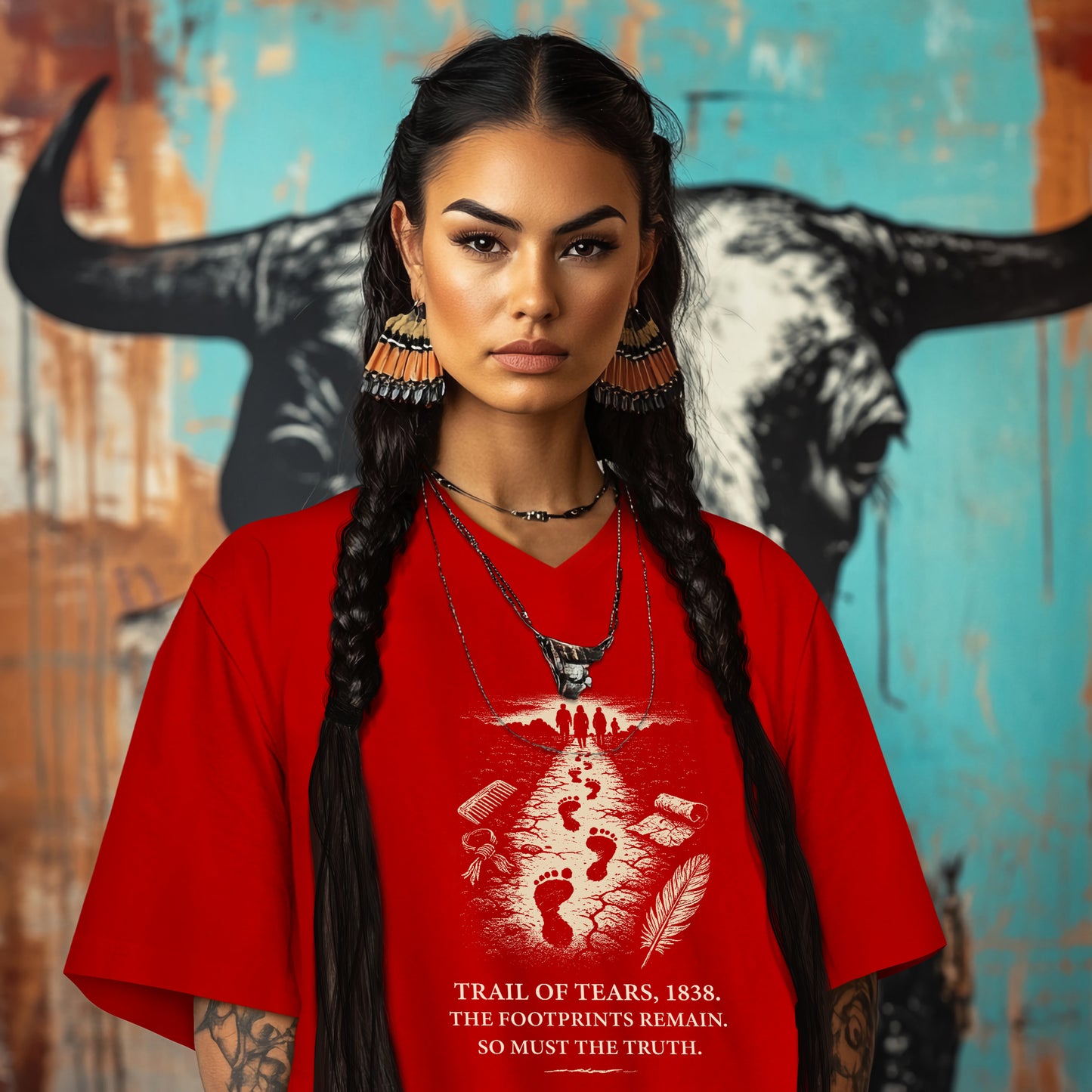 TRAIL OF TEARS, 1838. THE FOOTPRINTS REMAIN. SO MUST THE TRUTH.