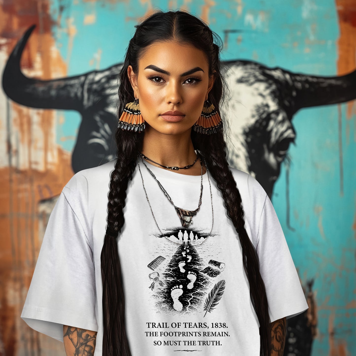 TRAIL OF TEARS, 1838. THE FOOTPRINTS REMAIN. SO MUST THE TRUTH.