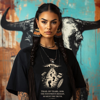 TRAIL OF TEARS, 1838. THE FOOTPRINTS REMAIN. SO MUST THE TRUTH.