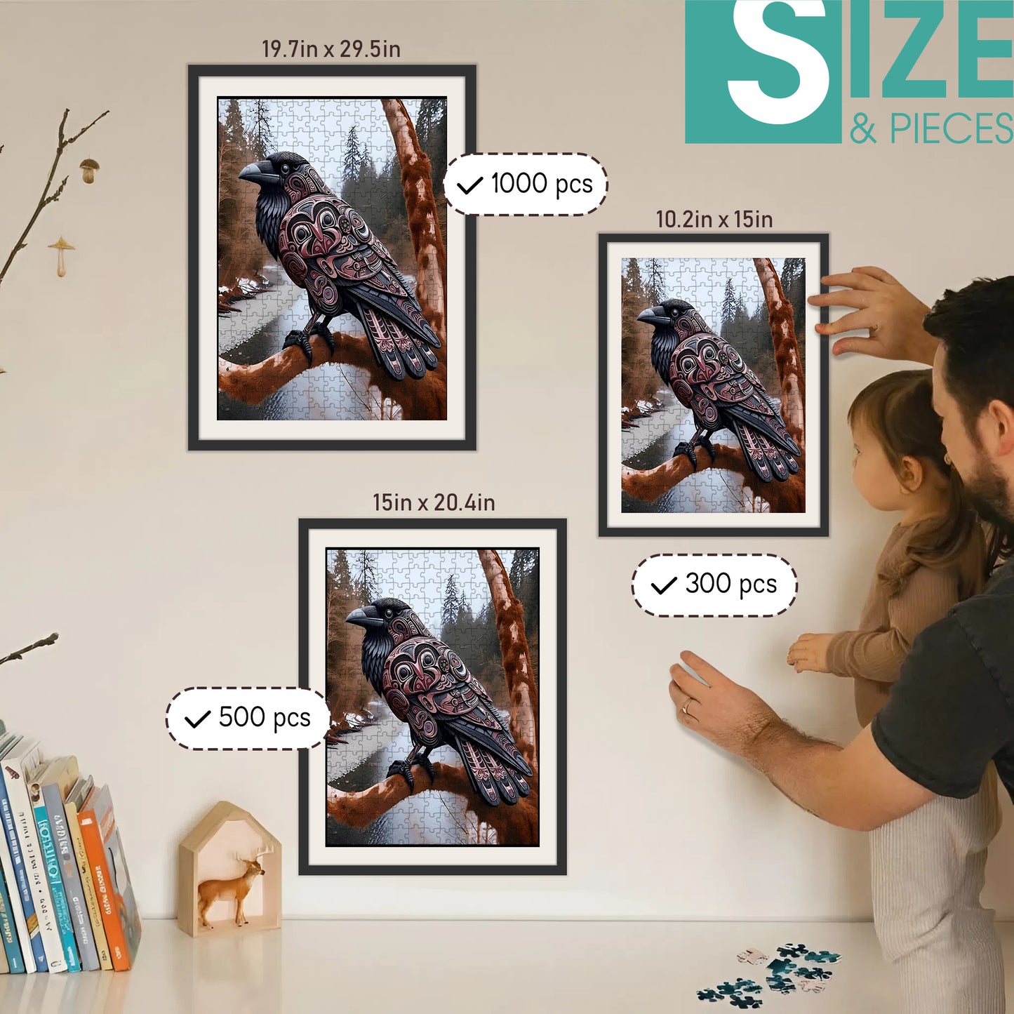 Raven - The Raven And The Spirit World – Wooden Jigsaw Puzzle (300 / 500 / 1000 Pieces)