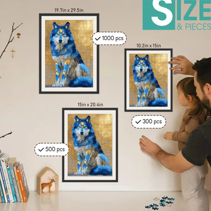 The Moon - Gold Wolf Spirit – Wooden Jigsaw Puzzle - CT52789 (300 / 500 / 1000 Pieces)