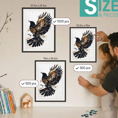 Raven – Wooden Jigsaw Puzzle (300 / 500 / 1000 Pieces)
