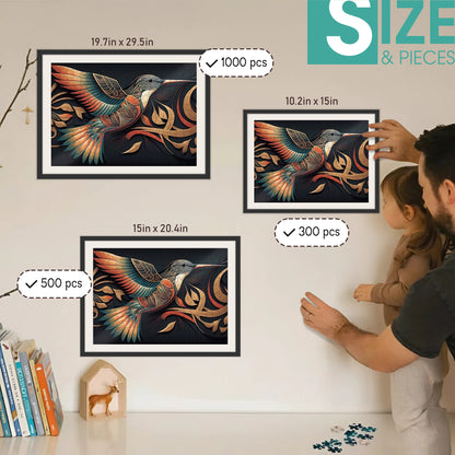 Hummingbird – Wooden Jigsaw Puzzle (300 / 500 / 1000 Pieces)