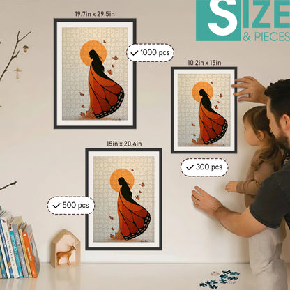 She Who Walks with Wings – Wooden Jigsaw Puzzle (300 / 500 / 1000 Pieces)