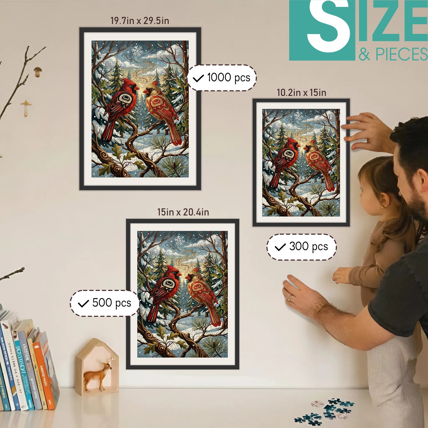 Cardinals – Wooden Jigsaw Puzzle - CT52789 (300 / 500 / 1000 Pieces)