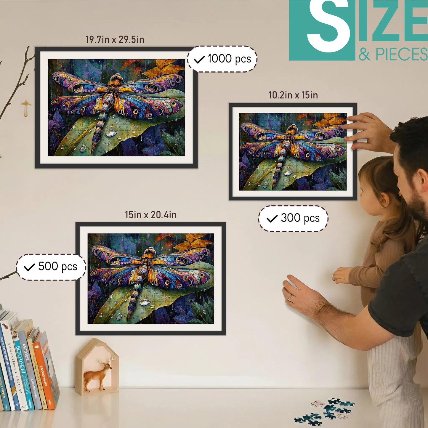 Where the Dragonfly Rests – Wooden Jigsaw Puzzle (300 / 500 / 1000 Pieces)