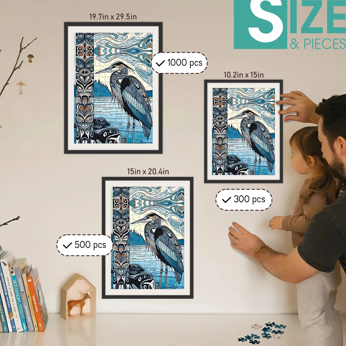The Blue Heron – Wooden Jigsaw Puzzle - CT52789 (300 / 500 / 1000 Pieces)