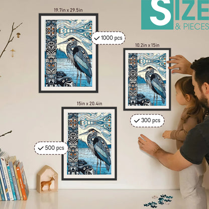 The Blue Heron – Wooden Jigsaw Puzzle - CT52789 (300 / 500 / 1000 Pieces)