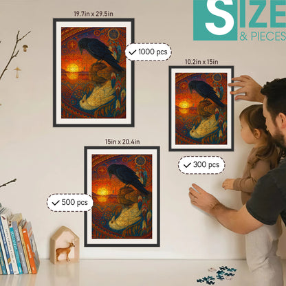 For Those Who Walk with the Raven  – Wooden Jigsaw Puzzle (300 / 500 / 1000 Pieces)