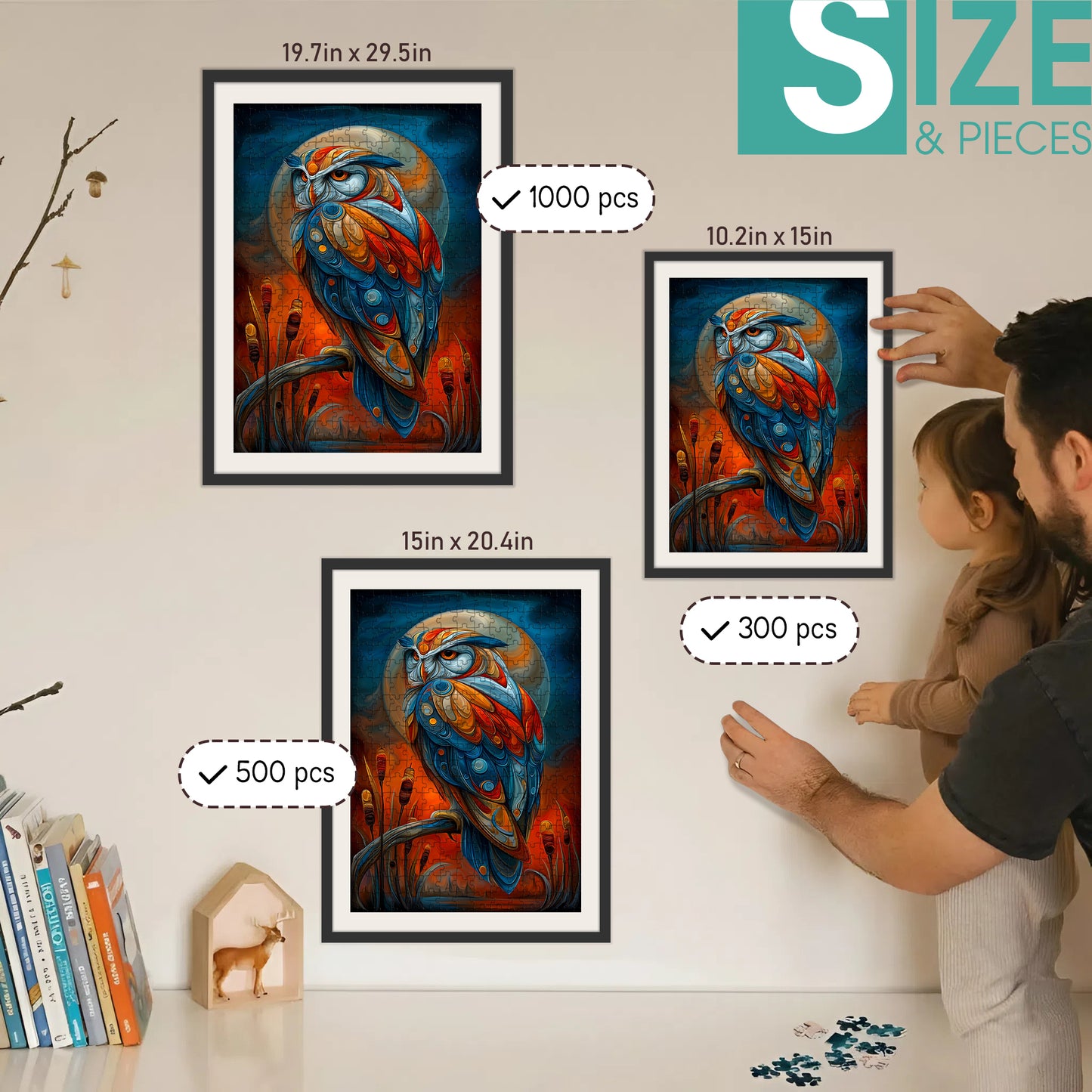 Owl – Keeper of the Night Spirit – Wooden Jigsaw Puzzle (300 / 500 / 1000 Pieces)