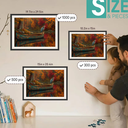 Heron - Keeper of Still Waters – Wooden Jigsaw Puzzle (300 / 500 / 1000 Pieces)