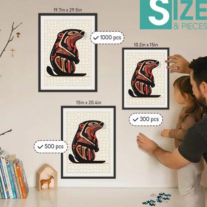 Otter - The One Who Listens Beneath the Water – Wooden Jigsaw Puzzle (300 / 500 / 1000 Pieces)