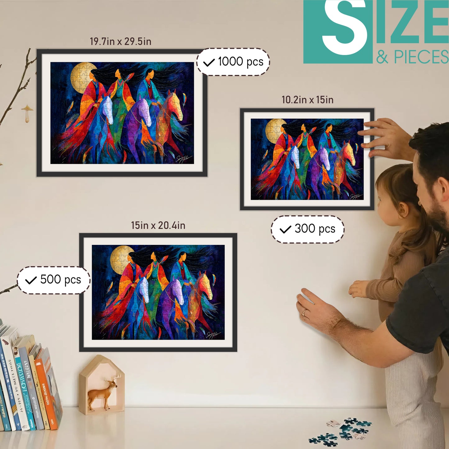 Riders Beneath the Moon – Wooden Jigsaw Puzzle (300 / 500 / 1000 Pieces)
