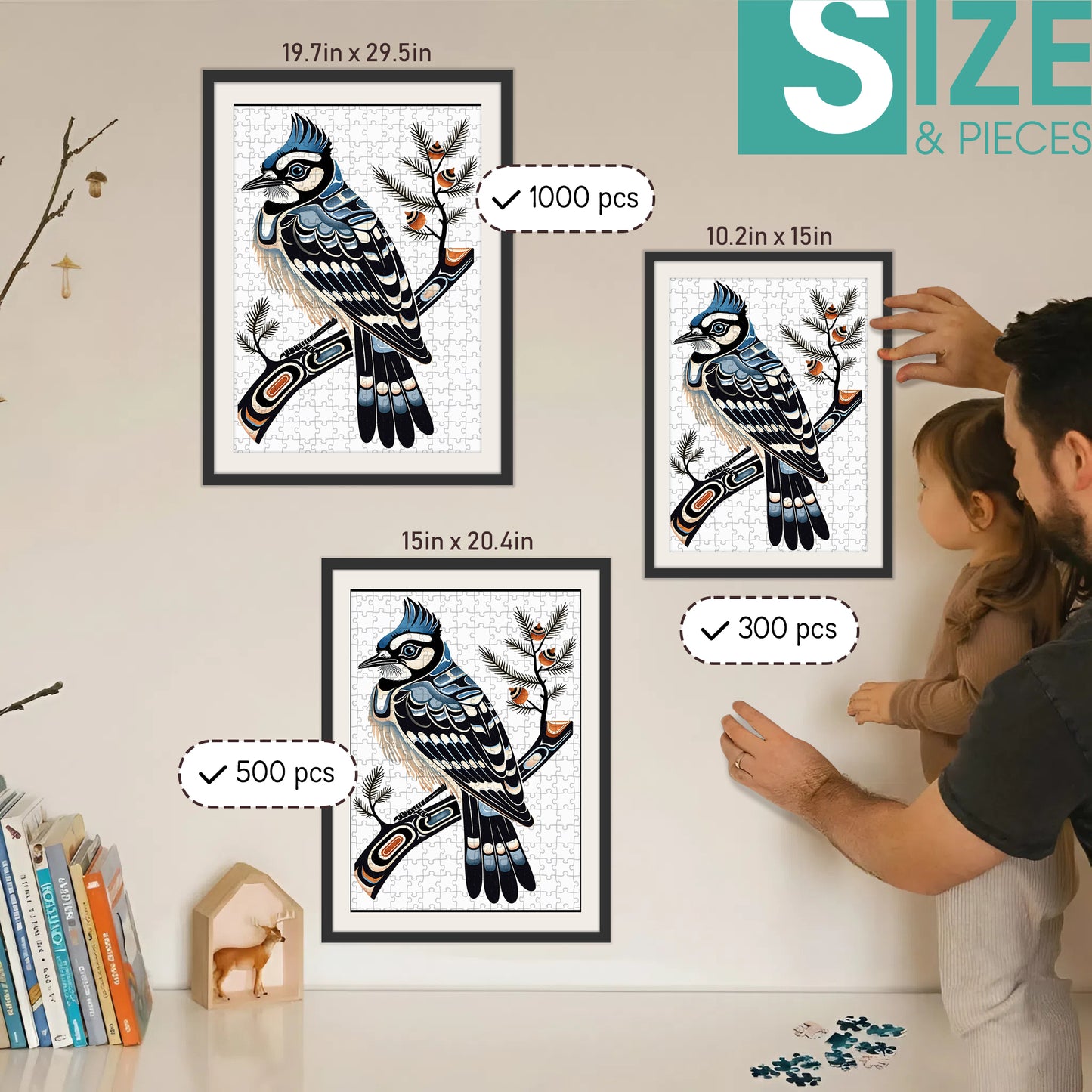 The Blue Feather Morning – Wooden Jigsaw Puzzle (300 / 500 / 1000 Pieces)