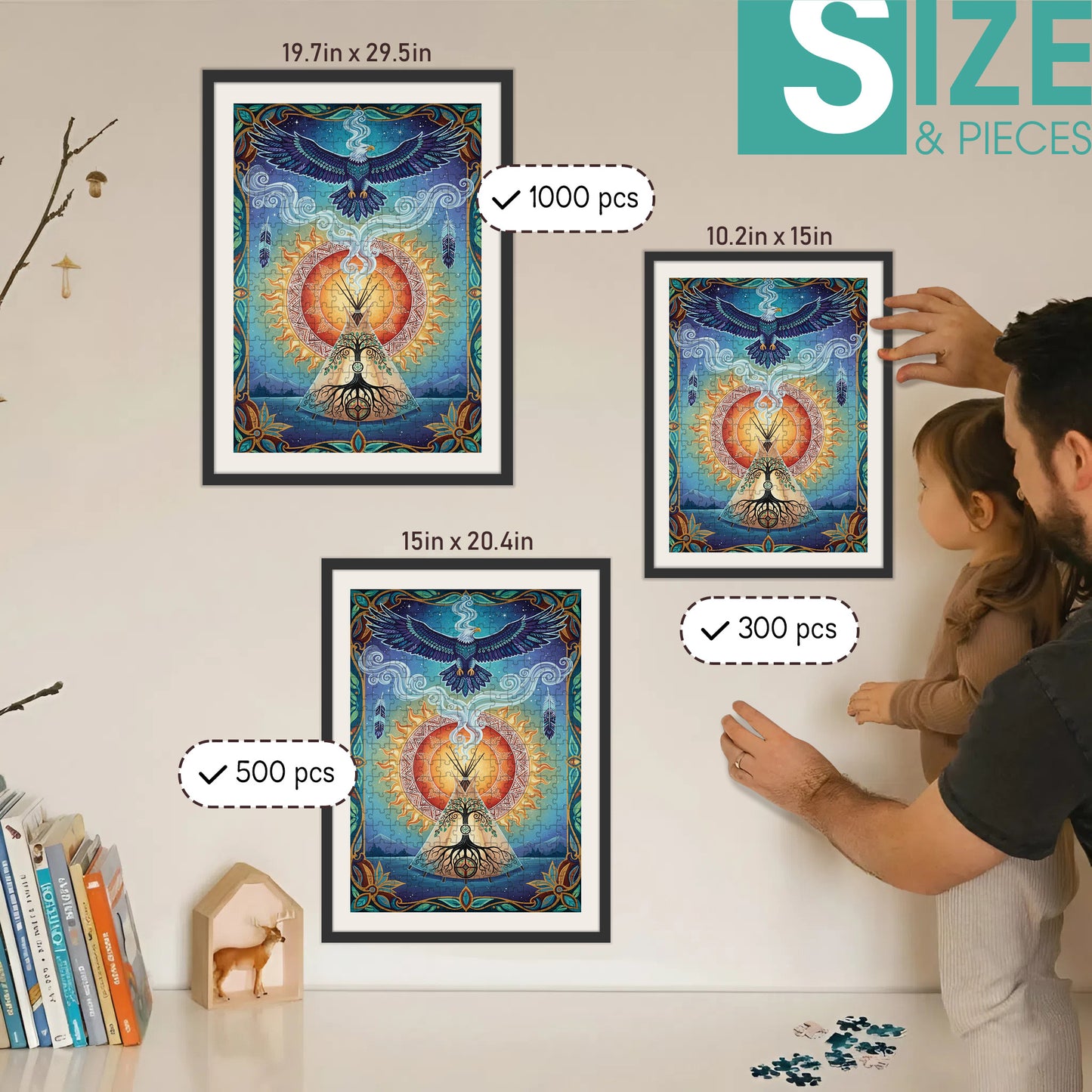 The Eagle Who Carries the Prayers of the Earth – Wooden Jigsaw Puzzle (300 / 500 / 1000 Pieces)