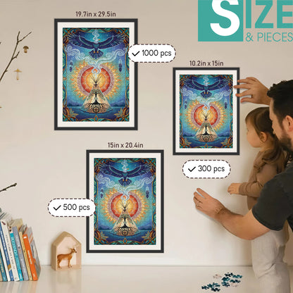 The Eagle Who Carries the Prayers of the Earth – Wooden Jigsaw Puzzle (300 / 500 / 1000 Pieces)