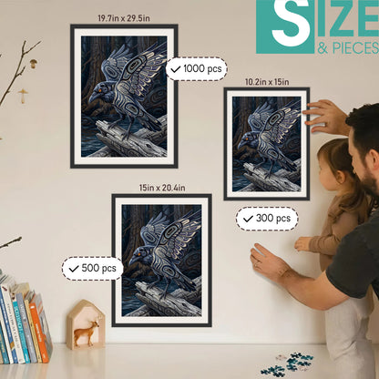 Raven - Shadow Messenger – Wooden Jigsaw Puzzle (300 / 500 / 1000 Pieces)