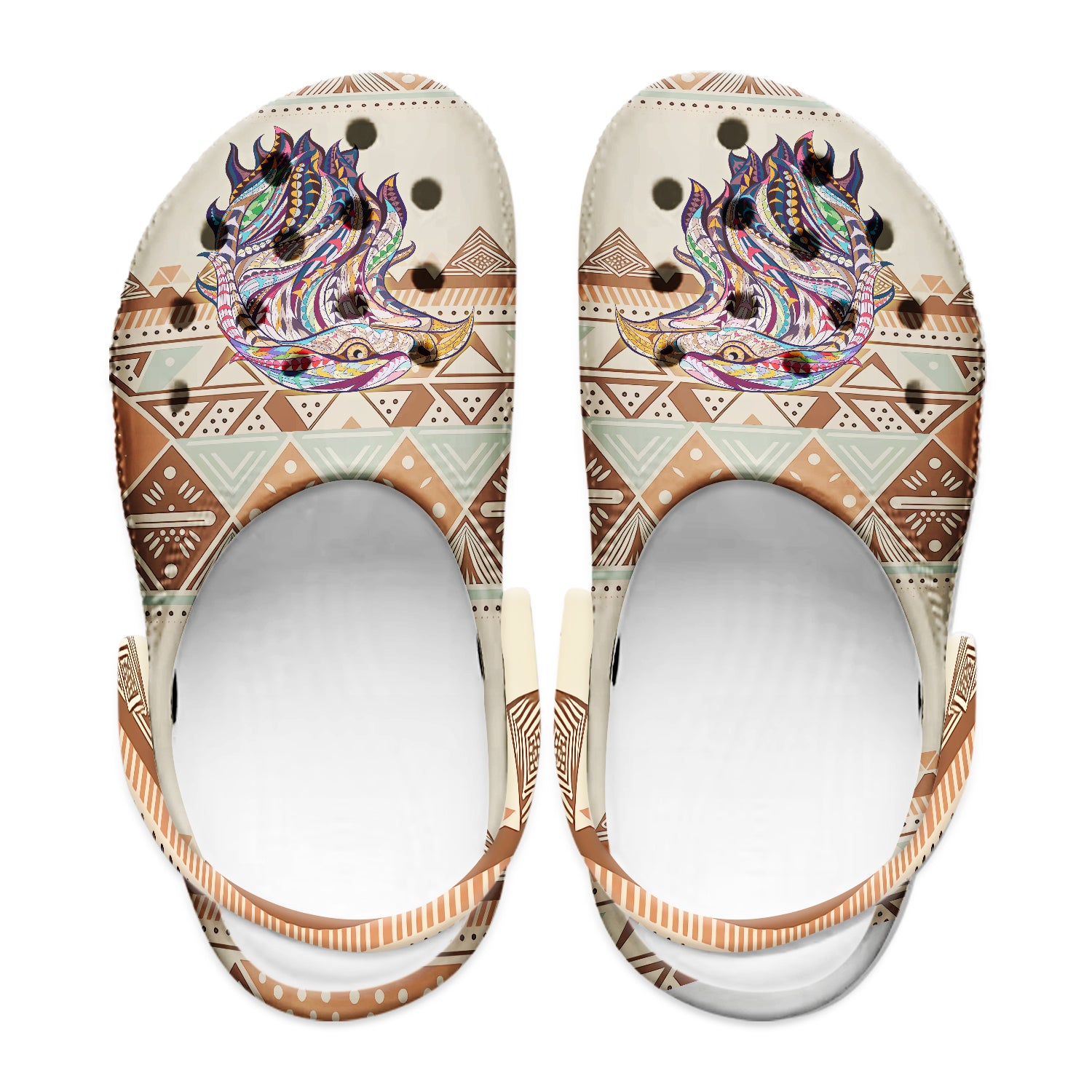 Native Pattern Clog Shoes For Adult and Kid 89221 New