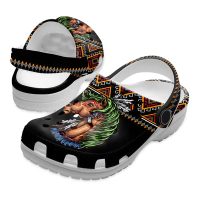 Native Pattern Clog Shoes For Adult and Kid 89227 New