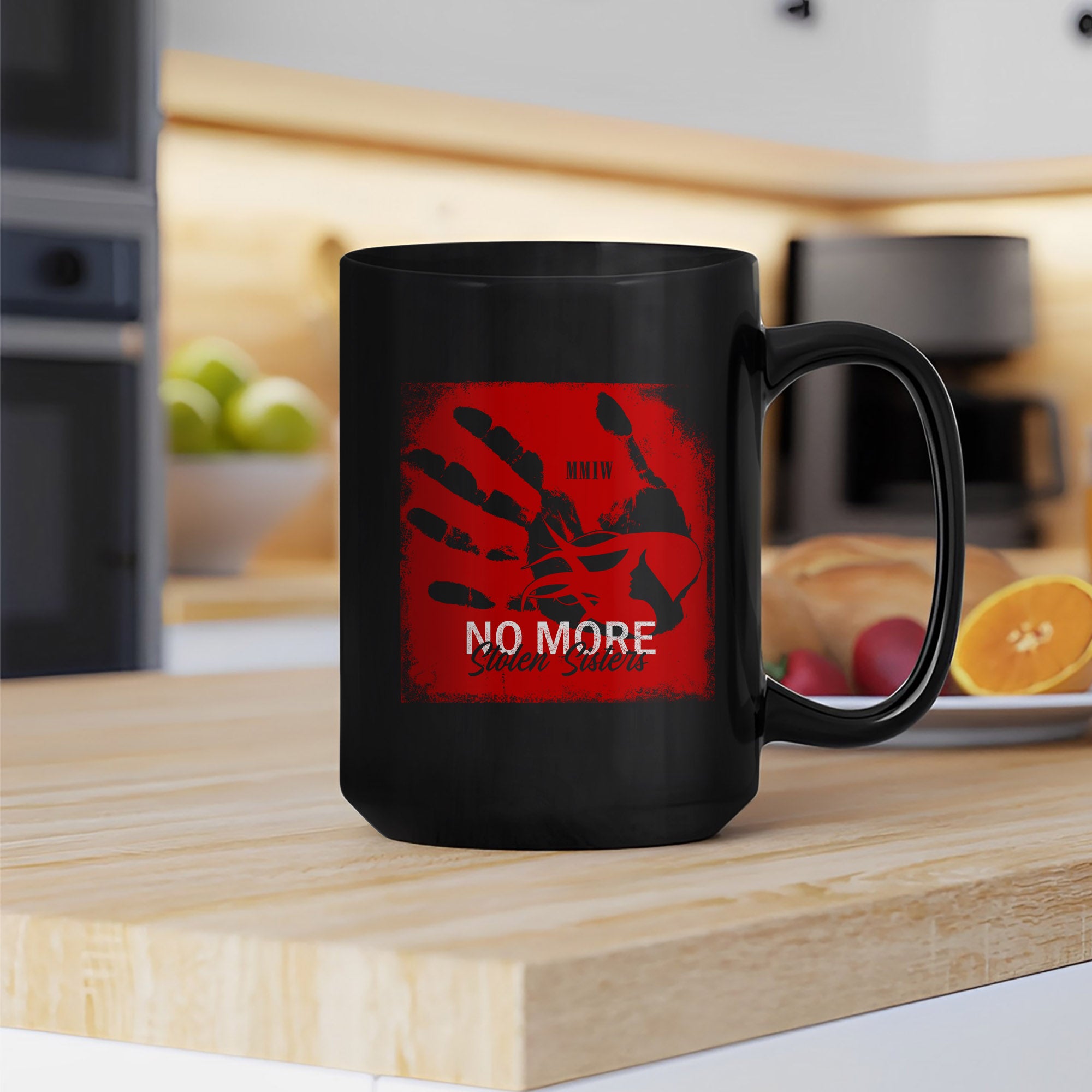 MMIW - No More Stolen Sisters Red Hand Ceramic Coffee Mug 140