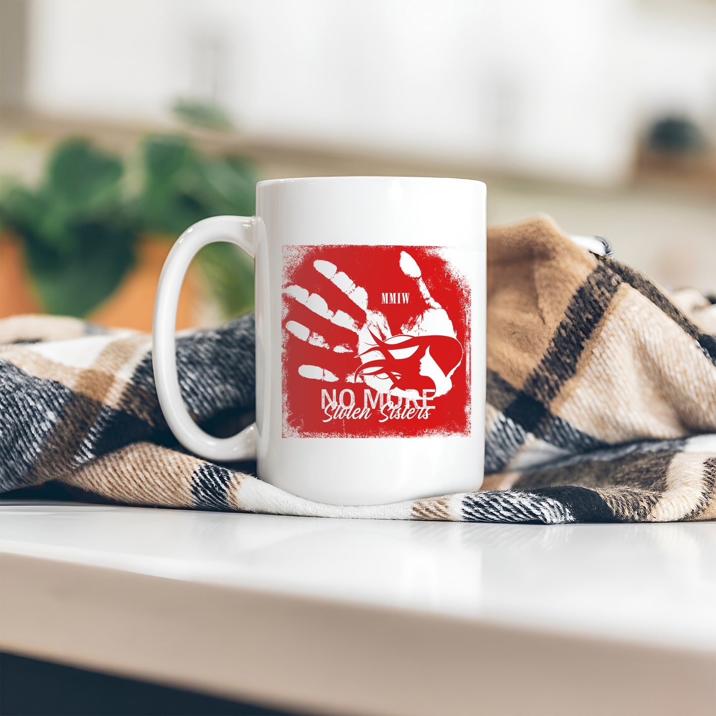 MMIW - No More Stolen Sisters Red Hand Ceramic Coffee Mug 140