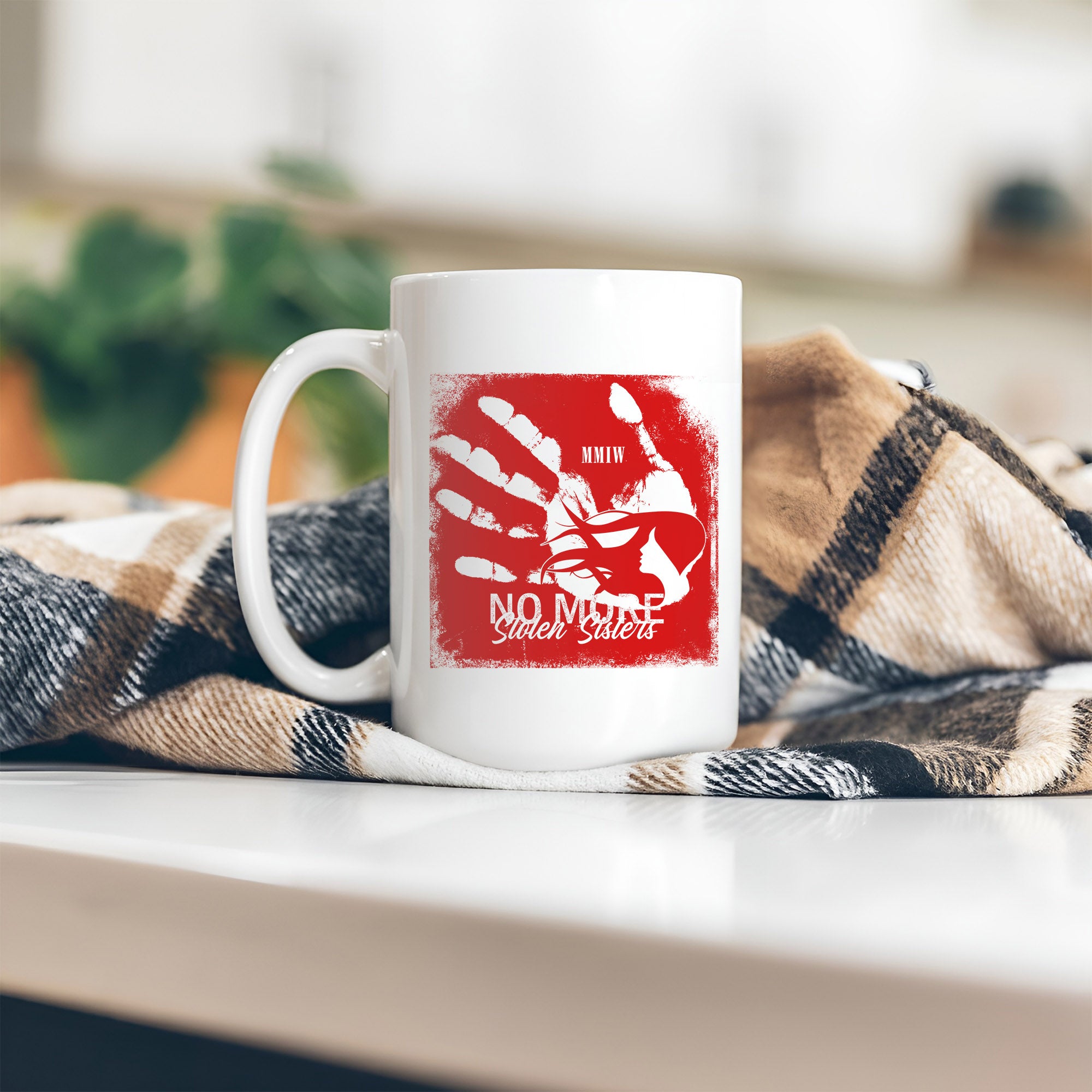 MMIW - No More Stolen Sisters Red Hand Ceramic Coffee Mug 140
