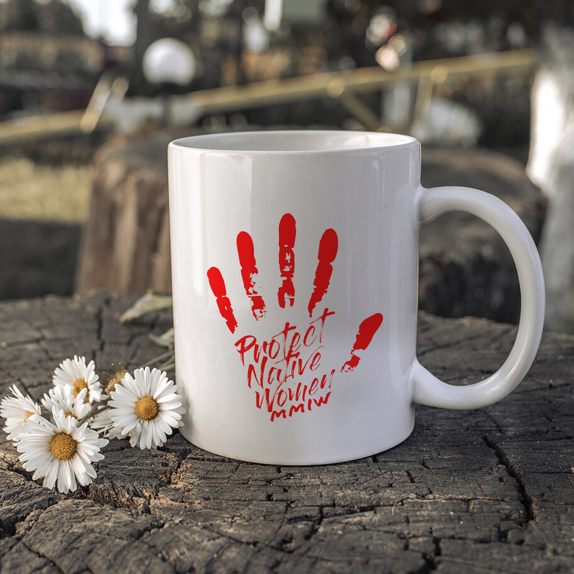 MMIW - Protect Native Women Red Hand Ceramic Coffee Mug 222