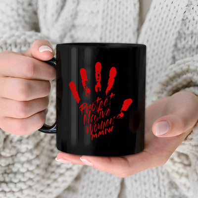 MMIW - Protect Native Women Red Hand Ceramic Coffee Mug 222