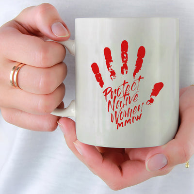 MMIW - Protect Native Women Red Hand Ceramic Coffee Mug 222