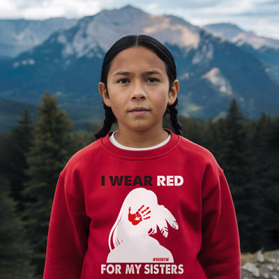 MMIW I Wear Red For My Sister, No More Stolen Sisters Shirts Red Hand Unisex T-Shirt/Hoodie/Sweatshirt