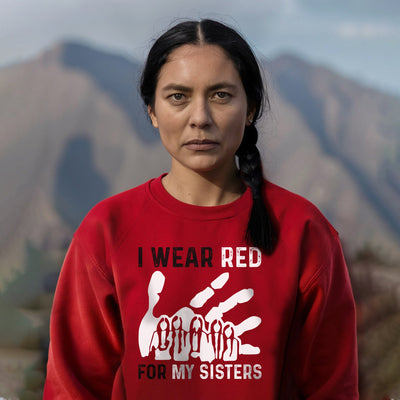 MMIW I Wear Red For My Sister Red Hand Unisex Hoodie/Sweatshirt/T-Shirt