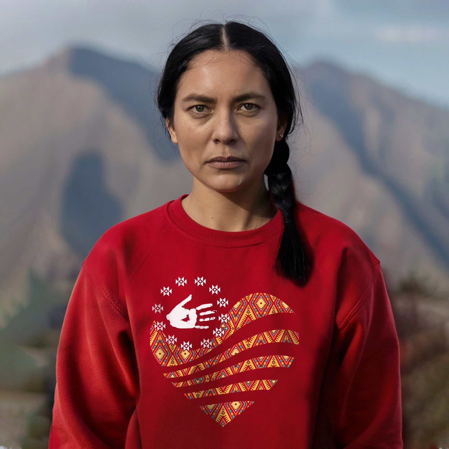 MMIW I Wear Red For My Sister Red Hand Together Heart Unisex T-Shirt/Hoodie/Sweatshirt