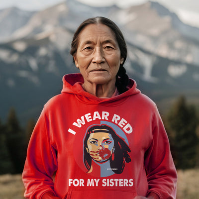 MMIW I Wear Red For My Sisters Red Hand Indigenous Women Unisex T-Shirt/Hoodie/Sweatshirt