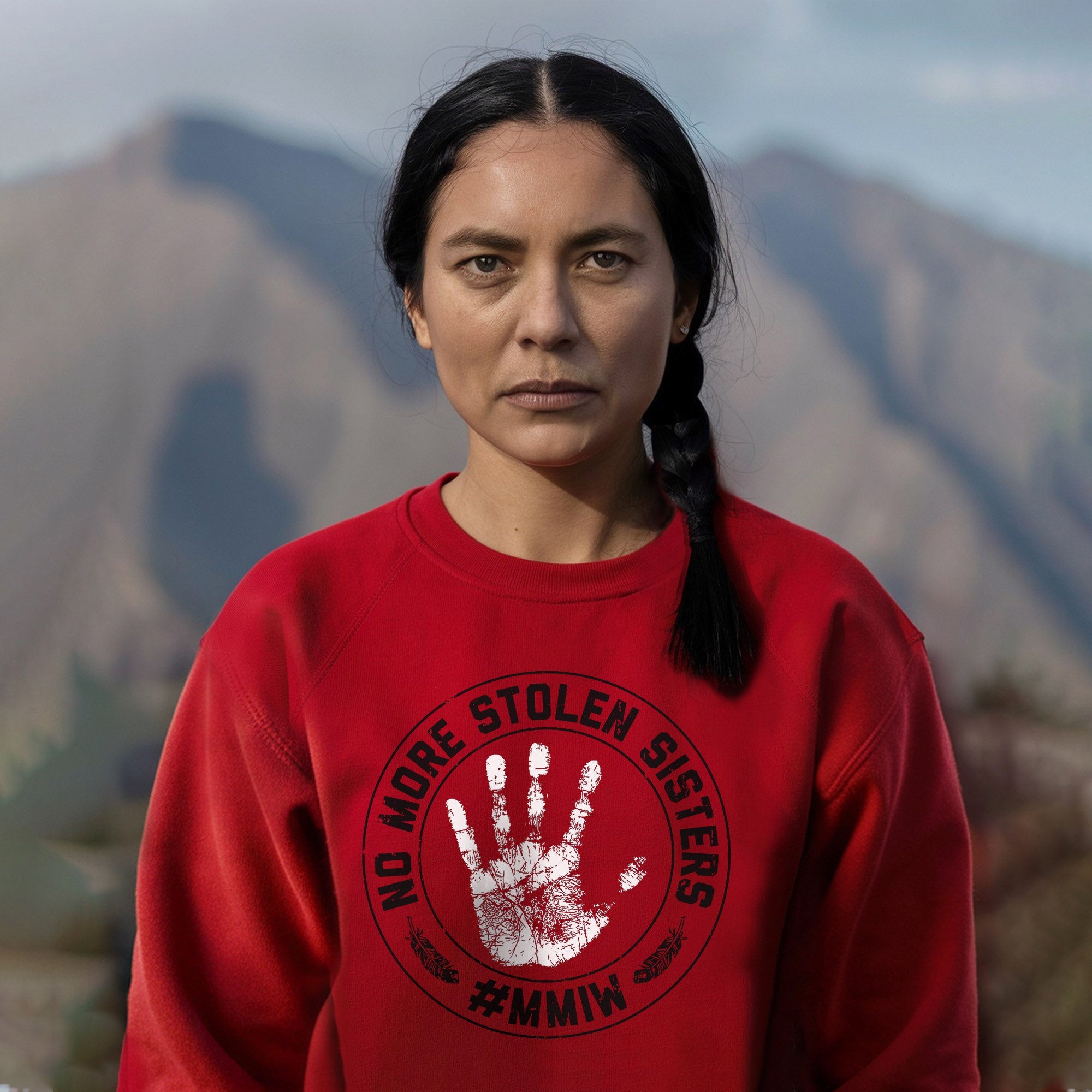 MMIW Awareness Indigenous Circle Red Hand Unisex T-Shirt/Hoodie/Sweatshirt