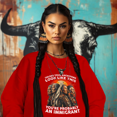 UNLESS YOUR ANCESTORS LOOK LIKE  THIS YOU'RE PROBABLY AN IMMIGRANT