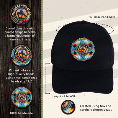 SALE  50% OFF - Trail of Tears Baseball Cap With Beaded Patch Cotton Unisex  Native American Styl