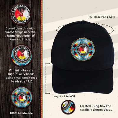 SALE 50% OFF- MMIW Red Hand  Baseball Cap With Beaded Patch Cotton Unisex Native American Style