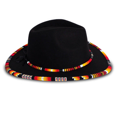 SALE 50% OFF - Orange Line Pattern Beaded Fedora Hatband for Men Women Beaded Brim with Native American Style